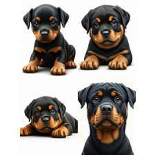 Csempematrica Rottweiler kollekció 15x15cm 4db tapéta, díszléc és más dekoráció