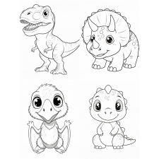Csempematrica Színezhető dinoszaurusz kollekció 15x20cm 4db tapéta, díszléc és más dekoráció