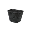 CSEPEL fix rögzítésű első kosár, rattan hatású műanyag, fedeles, fekete