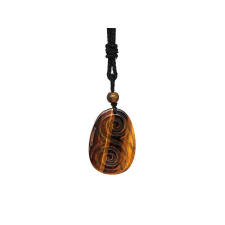 Csepp maori tigrisszem medál zsinóron 2,5x3,5cm medál