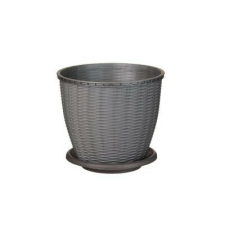  CSERÉP+ALÁTÉT RATTAN SZÜRKE 16L 1DB kerti tárolás