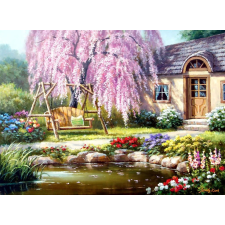 Cseresznyefa alatt házikó puzzle - 1000 darabos puzzle, kirakós