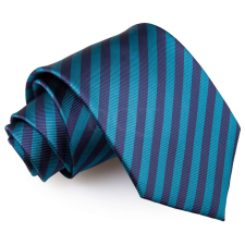   Csíkos nyakkendő - pávakék/sötétkék nyakkendő