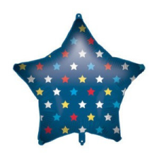 Csillag Blue Star fólia lufi 46 cm party kellék