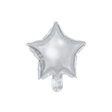  Csillag fólia lufi 21 cm ezüst (25 db) party kellék