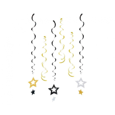 Csillag Glitter Stars, Csillag szalag dekoráció 6 db-os szett party kellék