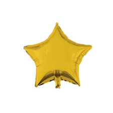 Csillag Gold Star, Arany csillag fólia lufi 46 cm party kellék