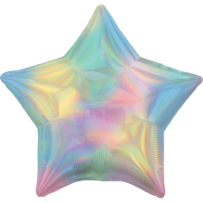 Csillag Hologrammos Pastel Fólia lufi 43 cm party kellék