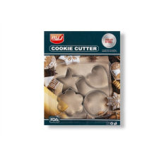  Csillag, szív, virág és kör alakú 4 részes fém sütikiszúró készlet sütés és főzés