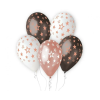  Csillagos Rose Gold Star léggömb, lufi szett 6 db-os 33 cm (13 inch)