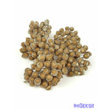  Csillámos drótos bogyó 1cm - Arany dekorációs kellék