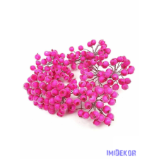 Csillámos drótos bogyó 1cm - Pink dekorációs kellék