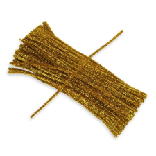  Csillámos zsenília drót - arany 100db/cs dekorációs kellék