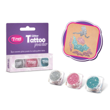 Csillámpor szett 3 x 2,5 ml Ezüst, Babarózsaszín, Azúrkék csillámtetoválás