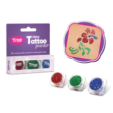 Csillámpor szett 3 x 2,5 ml Piros, Smaragdzöld, Tengerkék csillámtetoválás