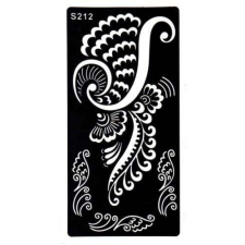Csillámtetováláshoz Henna tetováló sablon 10cmX18cm, S212-es smink kiegészítő