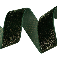  Csillogó bársony szalag 25mm x 10m - Sötétzöld szalag, masni