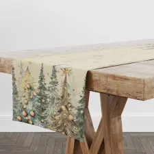  Csillogó erdő gobelin asztali futó 37x100 cm arany lurex lakástextília