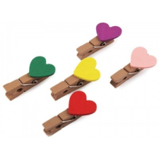  Csipesz szív csomag szines - 10 db dekorációs kellék