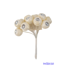  Csipkebogyós pick 12db/köteg 13cm - Fehér dekorációs kellék