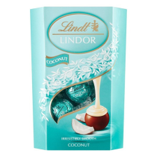 Csokoládé LINDT Lindor Coconut kókuszos tejcsokoládé golyók díszdobozban 200g csokoládé és édesség