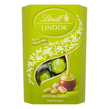 Csokoládé LINDT Lindor Pistachio pisztáciás tejcsokoládé golyók díszdobozban 200g csokoládé és édesség