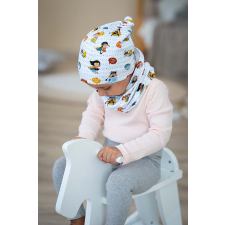  Csomós sapka, szuperhős, fehér babasapka, sál