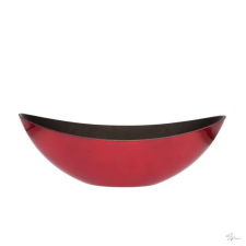  Csónak alakú kaspó, mûanyag, 55x13,5x17,5 cm, piros dekorációs kellék