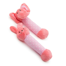  Csörgős plüss figura babáknak, rózsaszín - 16 cm csörgő