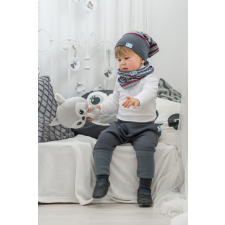  Csősapka, vékony4csík, szürke babasapka, sál