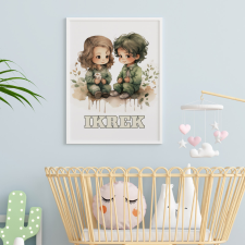 csucsajandek Horoszkópos falikép - Ikrek ( fiú-lány ) grafika, keretezett kép