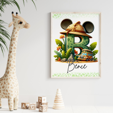 csucsajandek Névre szóló falikép- Szafari grafika, keretezett kép