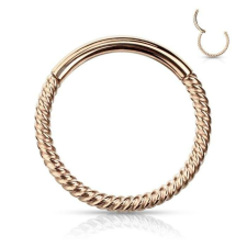 Csuklós csavart karika orvosi acélból (rosegold színű, 8mm) testékszer