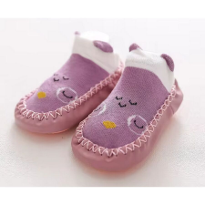 Csúszásgátlós babacipő, puha talpú babazokni - Lila bagoly-11 cm gyerek cipő