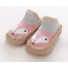  Csúszásgátlós babacipő, puha talpú babazokni - Rózsaszín egérke-11 cm