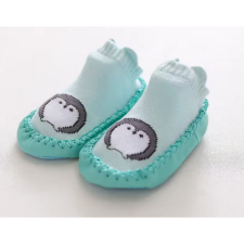  Csúszásgátlós babacipő, puha talpú babazokni - Türkiz pingvin-11 cm gyerek cipő