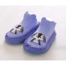  Csúszásgátlós babacipő, puha talpú babazokni - Zebrás-14 cm