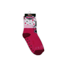  Csúszásgátlós gyerek bokazokni - Minnie egér - teliplüss- CUTE feliratos - pink-világosrózsaszín - 27-30