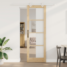  csúszóajtó hardver készlettel 78x232 cm Tömör fa fenyő építőanyag