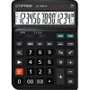 CTIFREE CT-140E-BK fekete ergonómikus számológép, 145x198mm, 14 számjegy, dual power (CT-140E-BK)