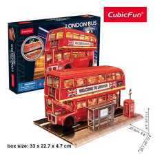 CubicFun 3D puzzle világítós Double Decker londoni emeletes busz CubicFun puzzle, kirakós