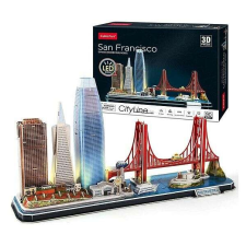 CubicFun City Line 3D LED puzzle 90 db-os - San Francisco puzzle, kirakós