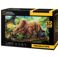 CubicFun Puzzle játék 44 darabos National Geographic 3D Triceratopsz puzzle, kirakós