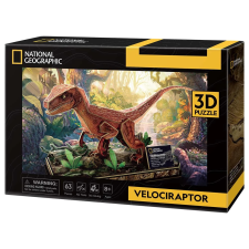 CubicFun Puzzle játék 63 darabos National Geographic 3D Velociraptor puzzle, kirakós