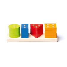  CUBIKA formaválogató fa puzzle 17 darabos puzzle, kirakós