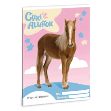 Cuki állatok tűzött füzet A/5, 32 lap kockás, palomino póni füzet