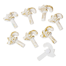  Cukorkabot poly arany-fehér 3,3cm 8db-os csomag dekorációs kellék