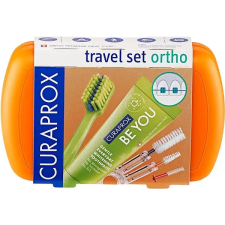 Curaprox Travel Set Ortho, narancssárga fogkefe