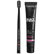 Curaprox White is Black 90 ml + fogkefe fogkefe