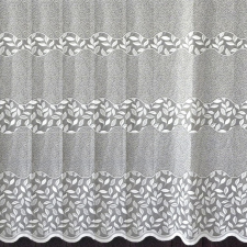 Curtain HERNÁD, leveles mintás, bordűrös fehér jacquard függöny anyag, 200 cm és 285 cm magas lakástextília